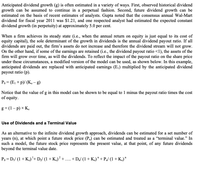 the estimated stock price if you buy and hold Wal-Mart stock for
