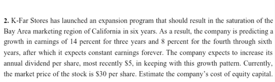 2. K-Far Stores has launched an expansion program that should result