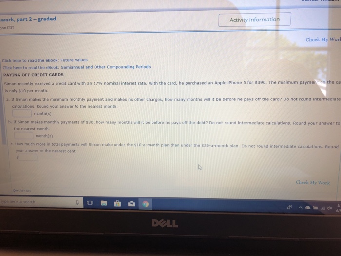  work, part 2-graded Activity Information oon CDT Check My Work Click