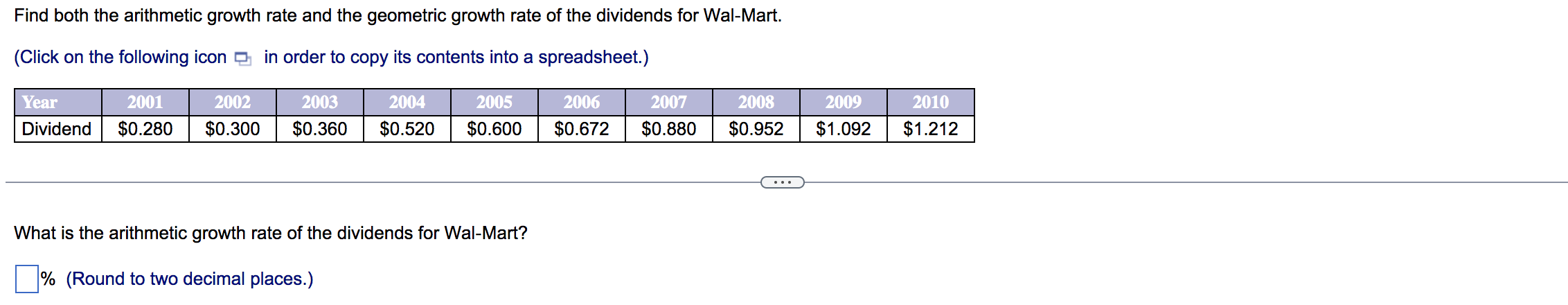 Please find the geometric return as well as the arithmetic. Find both