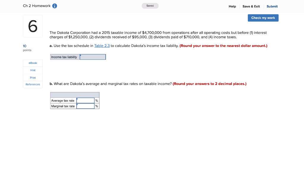  Ch 2 Homework A Saved Help Save & Exit Submit Check