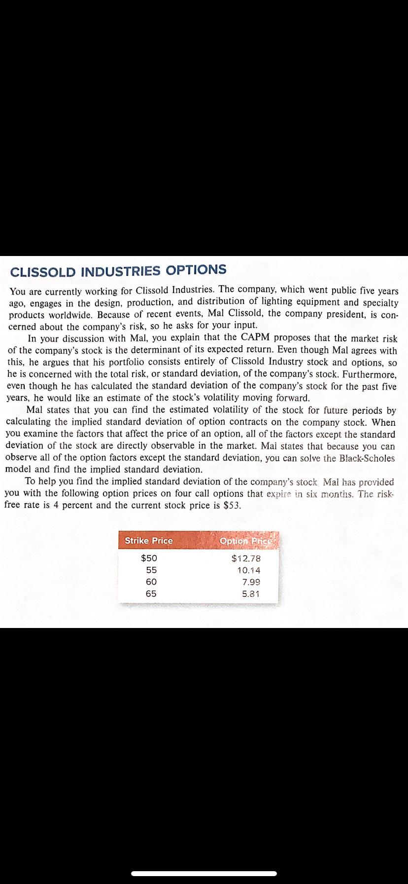 Unfortunately, solving for the implied standard deviation is not as easy as