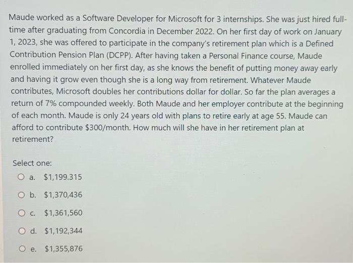  Maude worked as a Software Developer for Microsoft for 3 internships.