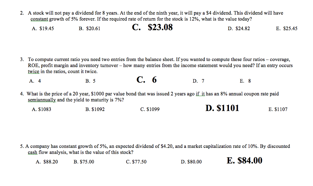 Please show steps in how to solve those questions. 2. A