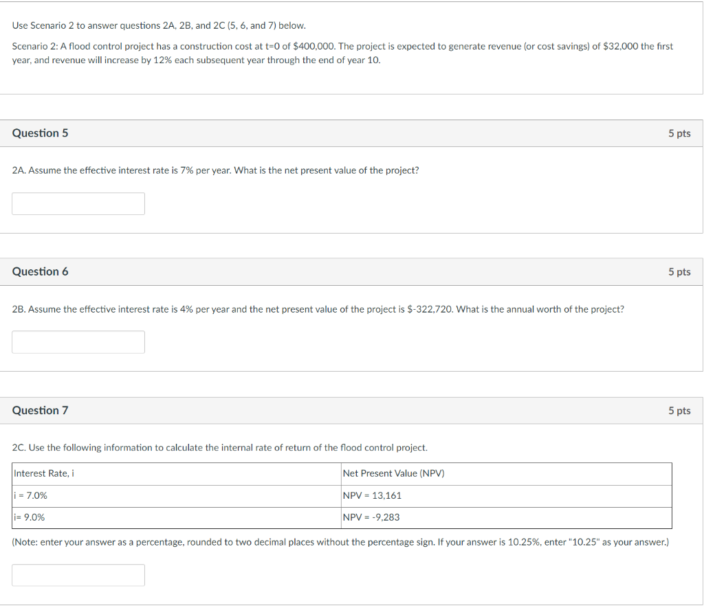  Use Scenario 2 to answer questions 2A, 2B, and 2C (5,