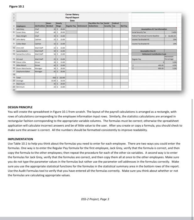 Figure 10.1 to help you understand the parameter values and to enter