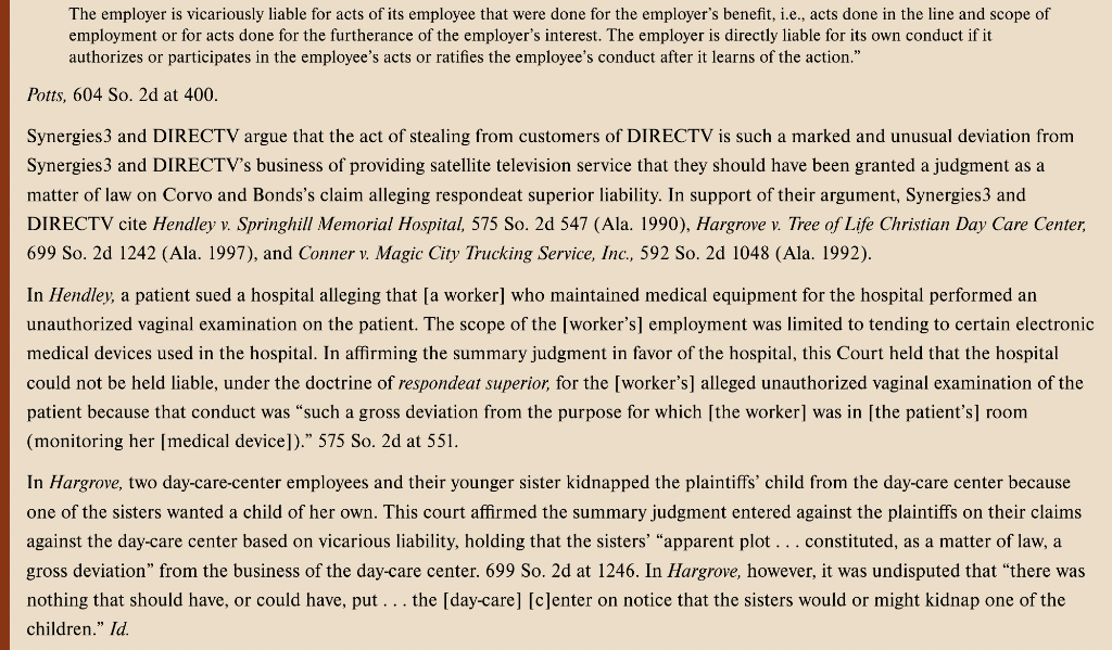 case. Synergies 3 Tec Services, LLC v. Corvo 2020 WL 4913636 (Ala.