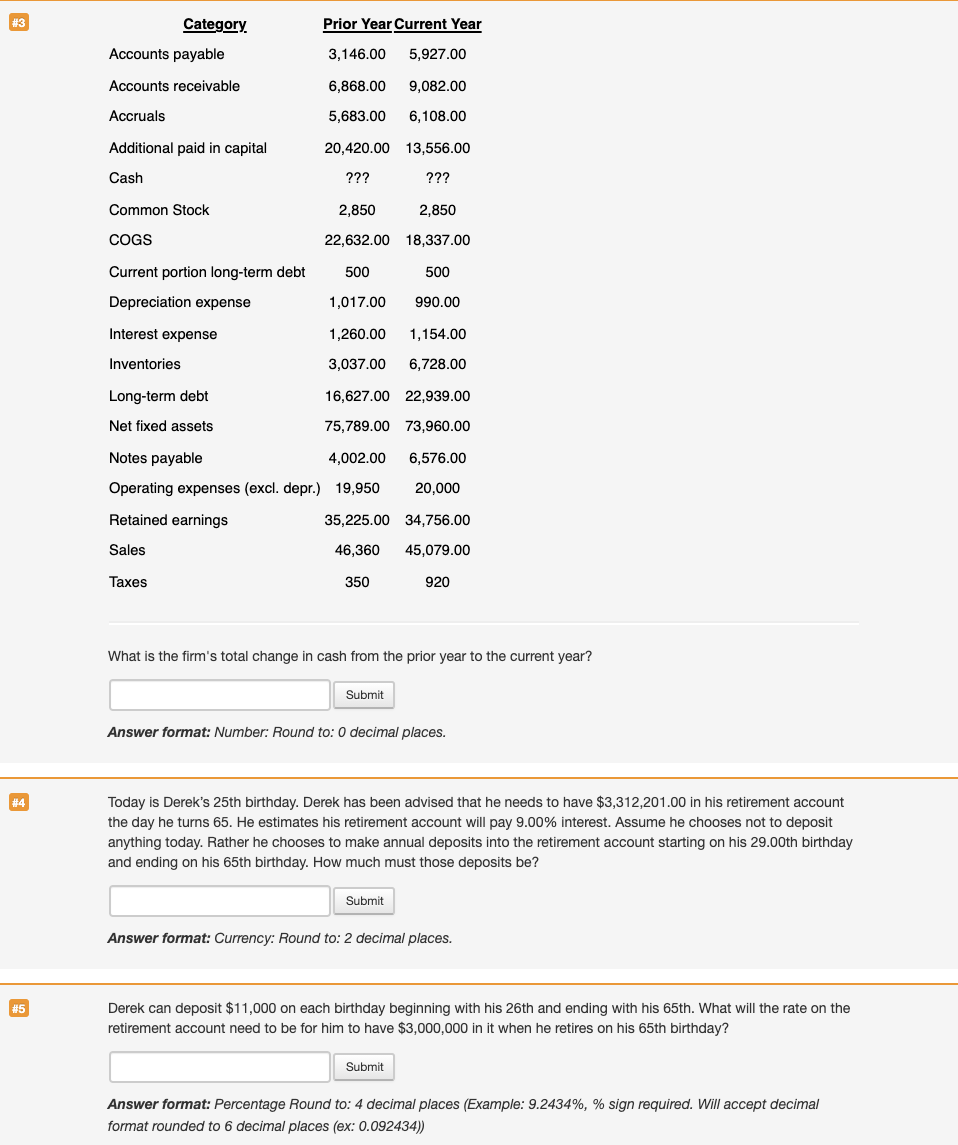 I need help with these questions please Prior Year Current Year Category