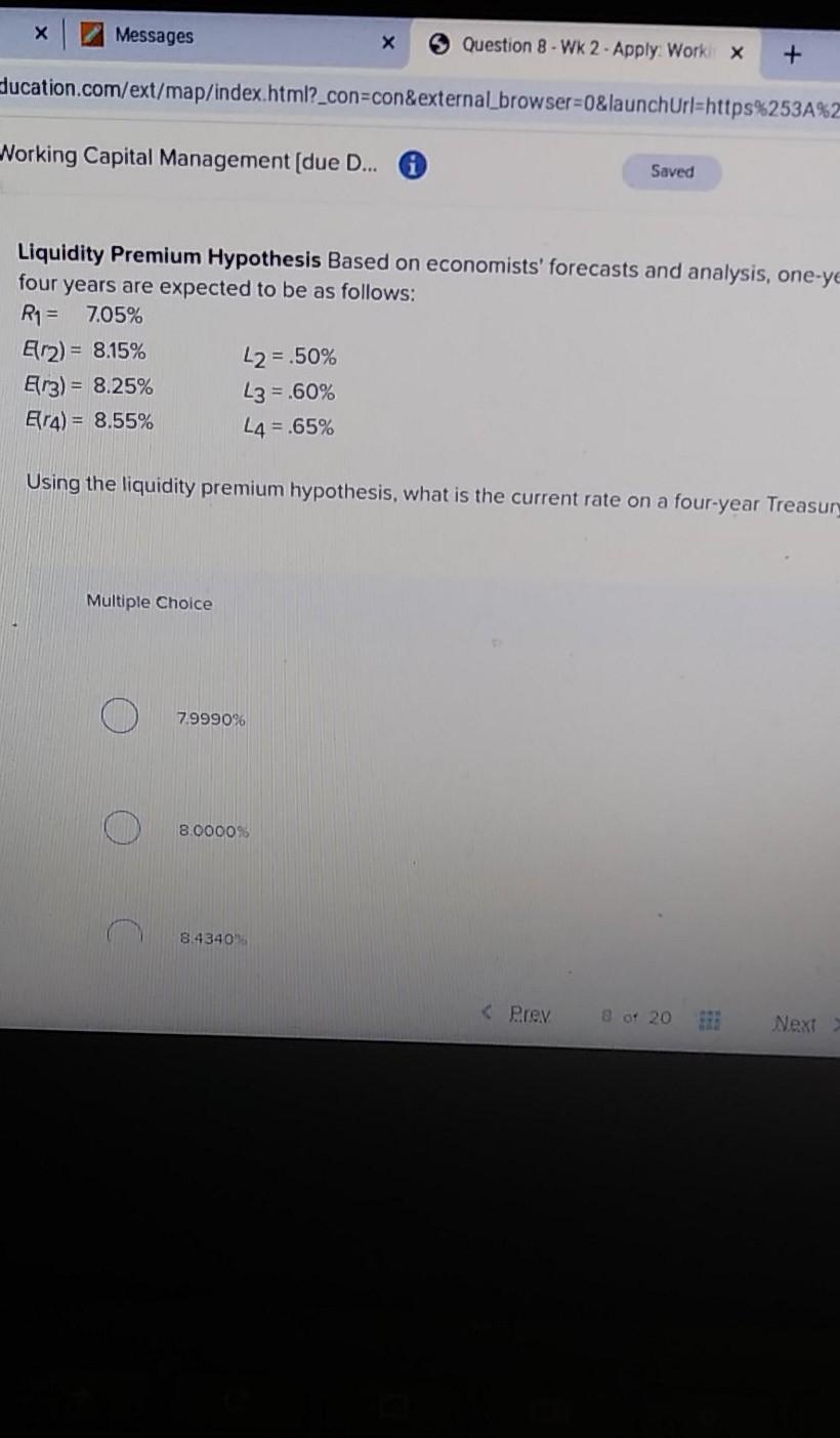  Messages > Question 8 - WK 2. Apply Work X +