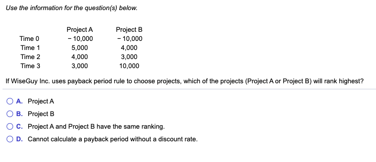question #21 Use the information for the question(s) below. Time 0 Time