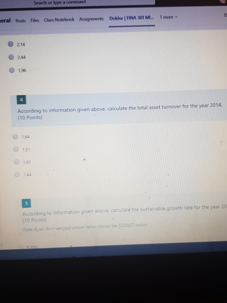  use the first table to answer all question Search or type