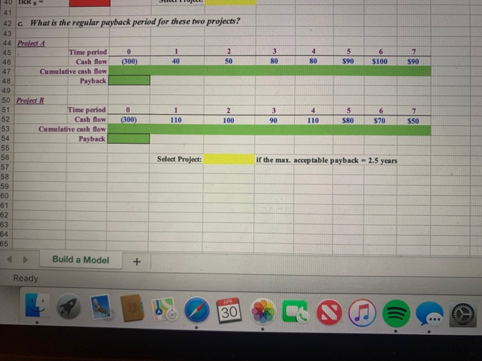 F G H ostly exclusive investments. The projects' expected set cash flows
