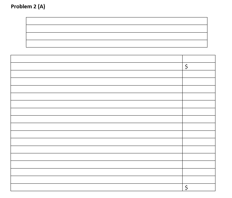 a statement and a balance sheet- see below ANSWER KEY I have