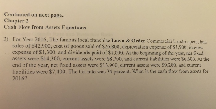  Continued on next page.. Chapter 2 Cash Flow from Assets Equations