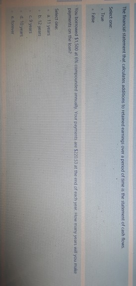  please answer the two questions The financial statement that calculates additions