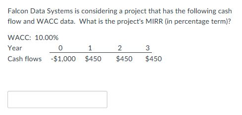  Falcon Data Systems is considering a project that has the following