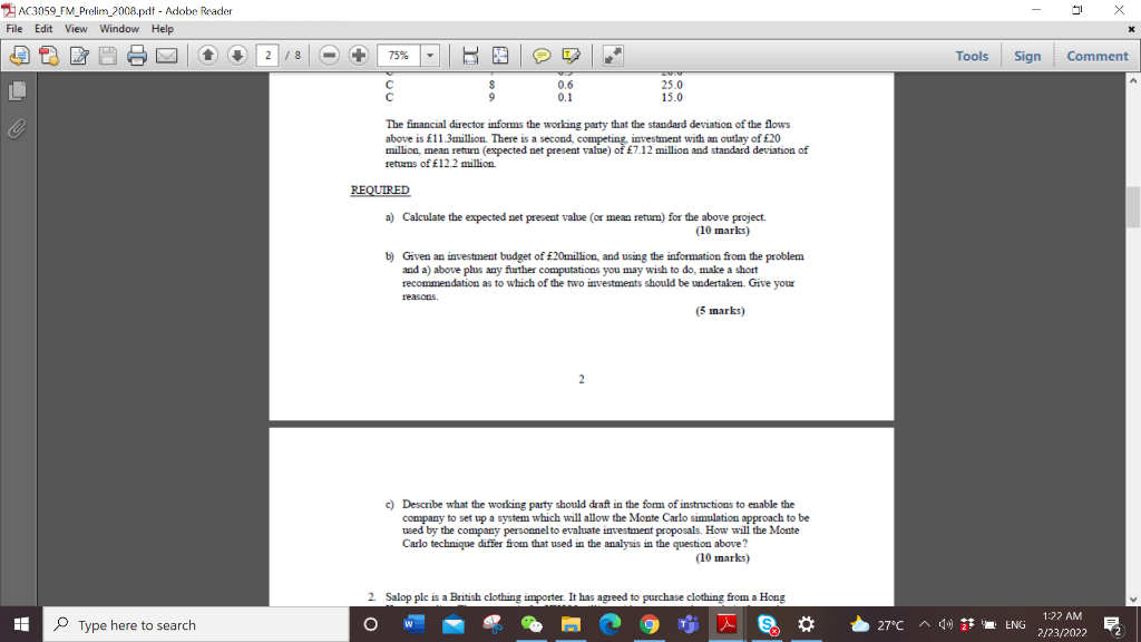 Window Help 2 / 8 75% B Tools Sign Comment SECTION A