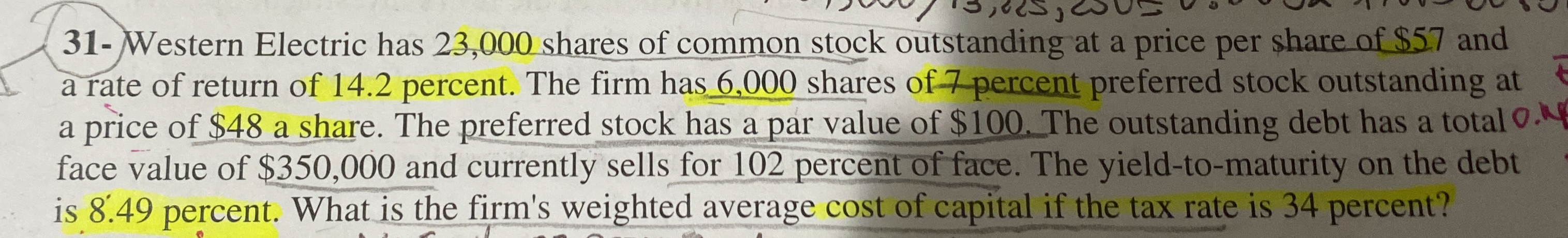  31- Western Electric has 23,000 shares of common stock outstanding at