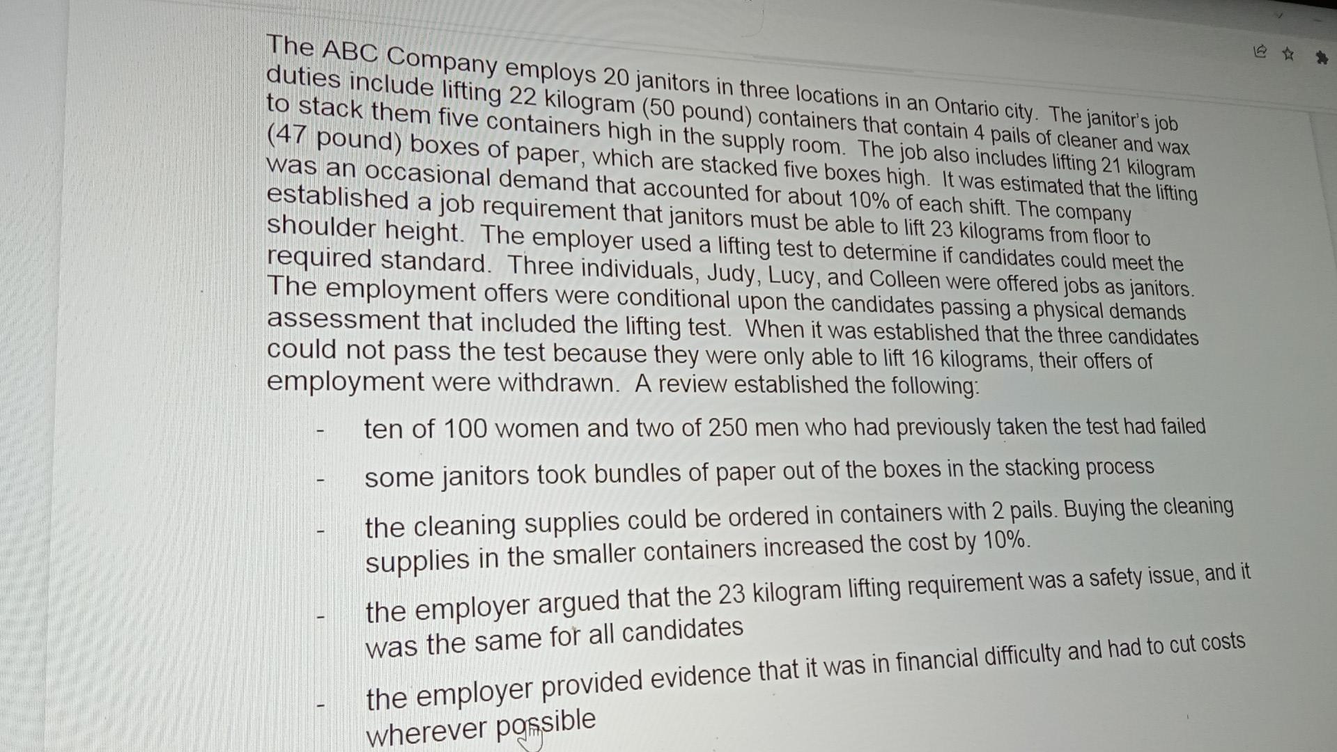 is discriminatory, what type of discrimination is present? (i.e. direct, constructive /