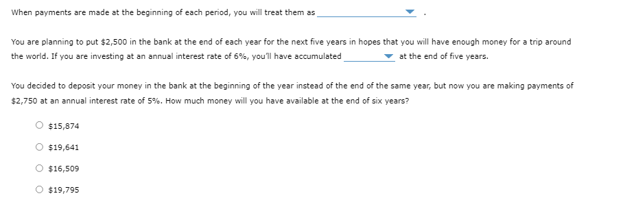 the interest rate and the number of years that correspond to present