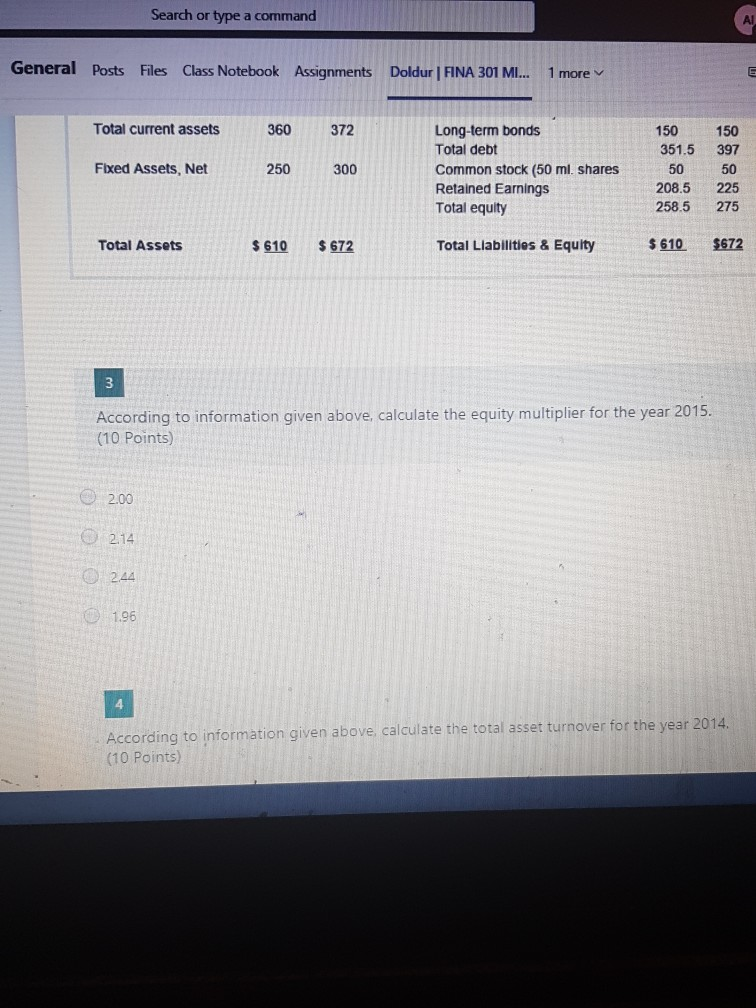 Search or type a command . General Posts Files Class Notebook
