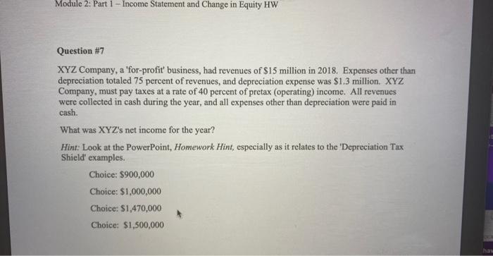  Module 2: Part 1 - Income Statement and Change in Equity