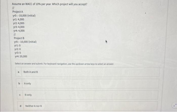  Both A and B A only B only Neither A nor