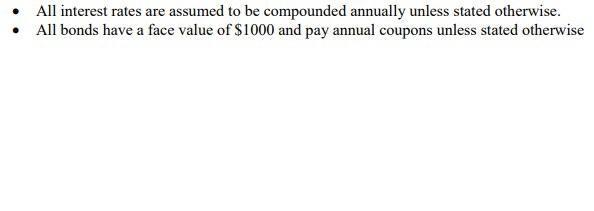  All interest rates are assumed to be compounded annually unless stated