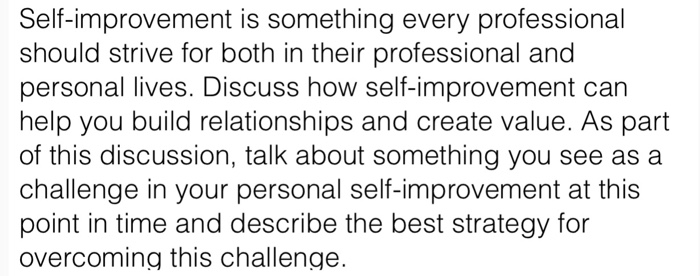  Self-improvement is something every professional should strive for both in their