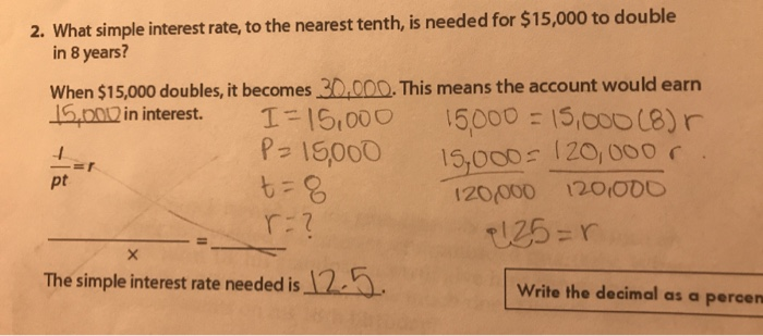 what simple interest rate to the nearest tenth is needed for 15000