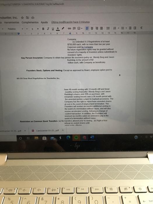 Fill out the following table to answer this question: (10 points) Company