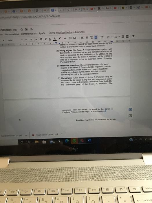 the Mega Term sheet as presented in the Trendsetter case. Assume that