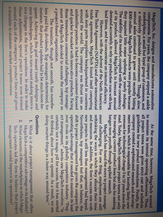  please answer the case study question : what is about project