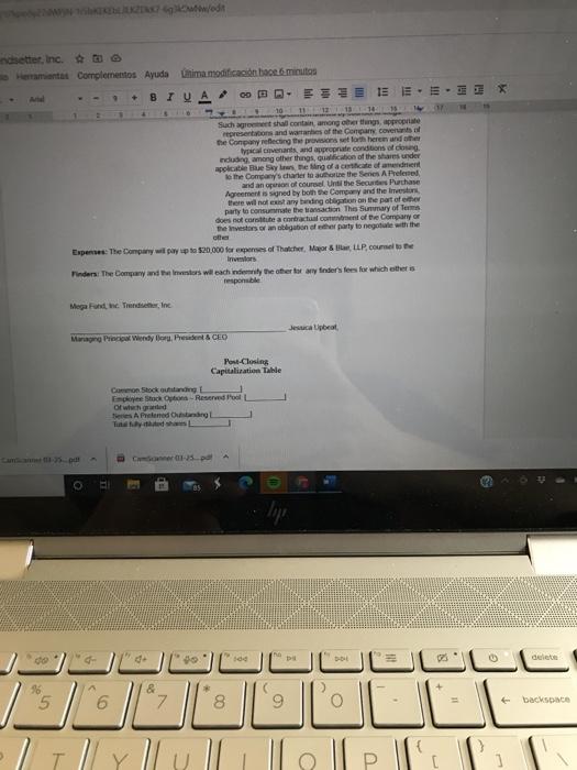 $1 per share. The series A pre money valuation is $7M for