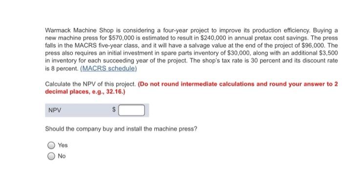 with 112,000 cartons of machine screws per year to support its manufacturing