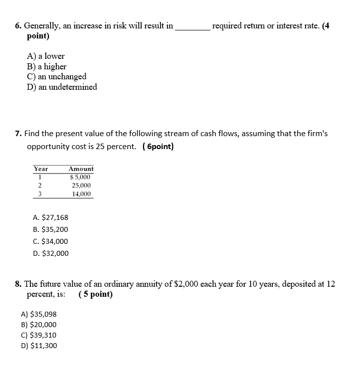  Kindly solve it on a paper no Ms Excel please 6.
