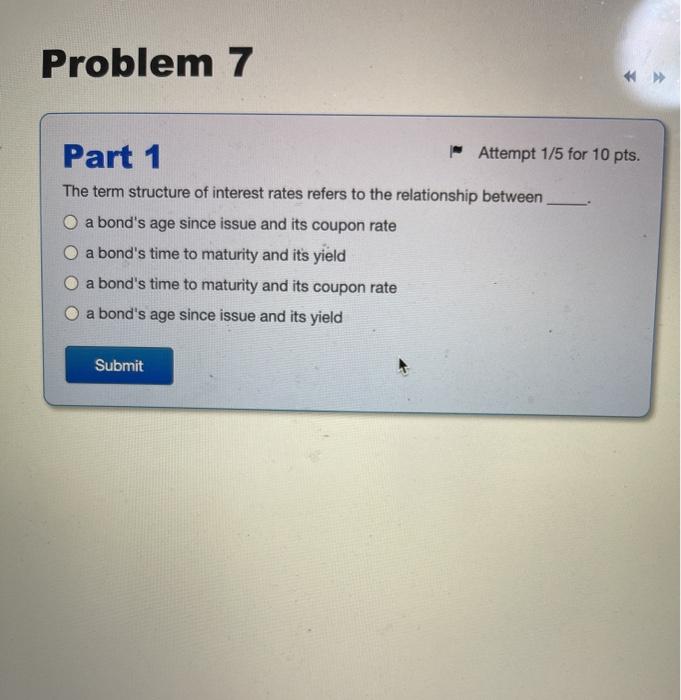  Problem 7 Part 1 Attempt 1/5 for 10 pts. The term