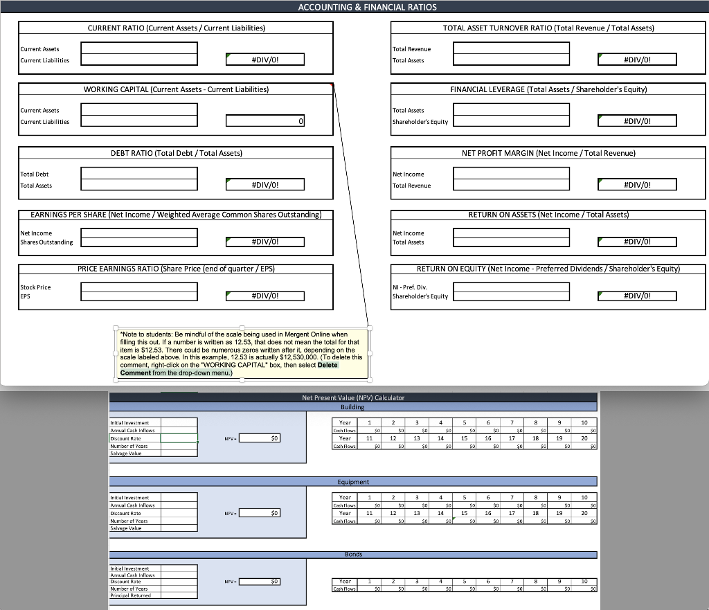 statement, and cash flow statement from Mergent Online for your chosen company,