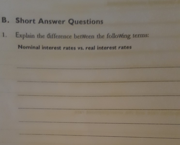 please in points form. B. Short Answer Questions 1. Explain the