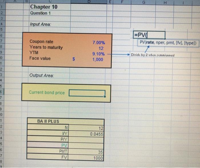  please add how you put the formula in excel G H