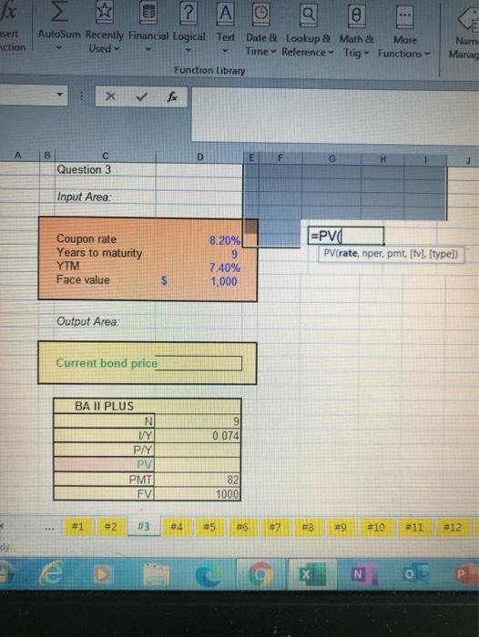 pmt, [fv), (type]) 5 6 7 8 9 20 1 2 Coupon