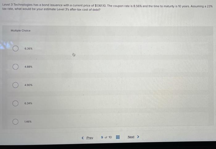  Level 3 Technologies has a bond issuance with a current price