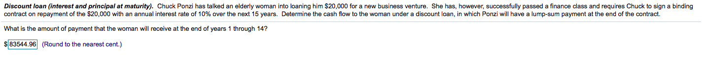 The answer is wrong that I put Discount loan (interest and principal