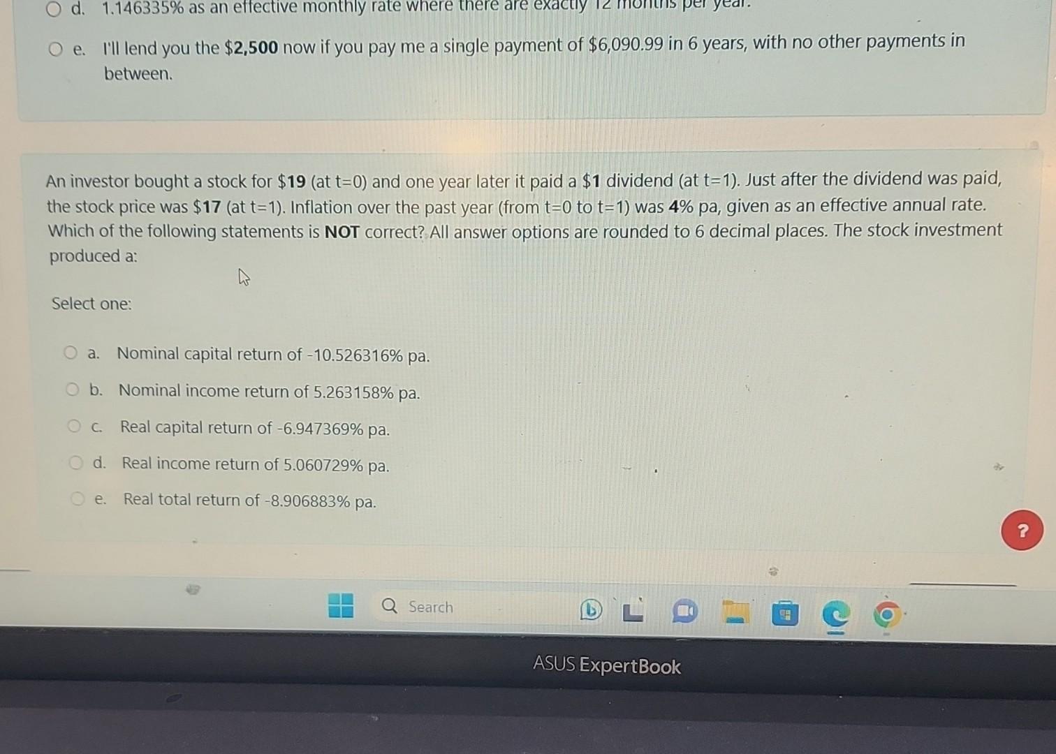  answer e. I'll lend you the $2,500 now if you pay