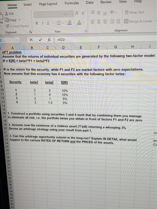  Data Formulas Review View Help Home Insert Page Layout 10 AA