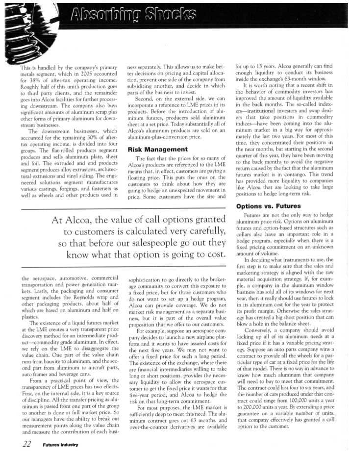 author discusses how the development of the LME Aluminum futures contracts changed