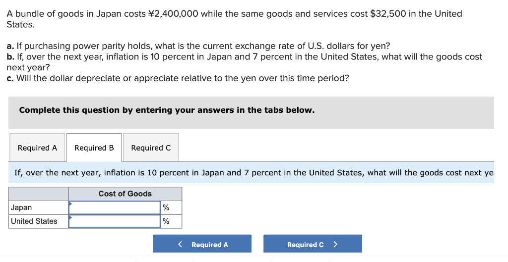 goods and services cost $32,500 in the United States. a. If purchasing