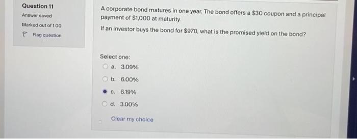  Question 11 Answer saved Marked out of 1.00 p Fag question