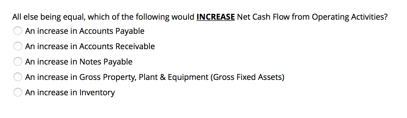 Z O O O O O All else being equal, which