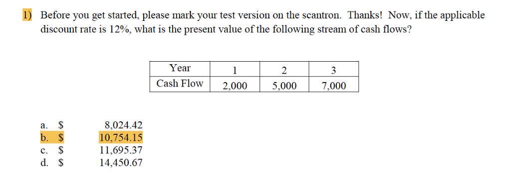 ID Before you get started, please mark your test version on